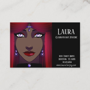 Clairvoyant Psychic Tarot Red Hair Affärskort Visitkort