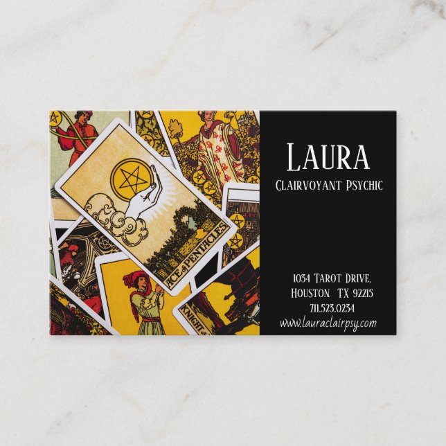 Clairvoyant Psychic Tarot Star Visitkort (Framsida)