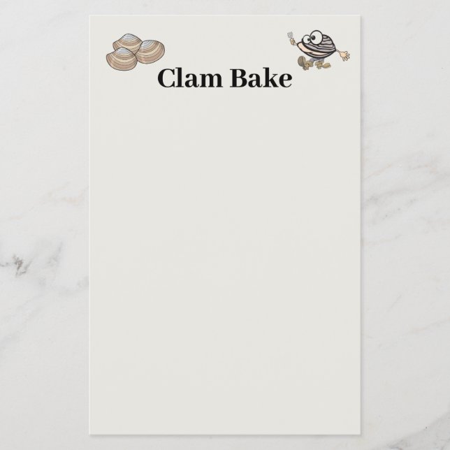 Clam Bake-inbjudan Flygblad (Framsidan)