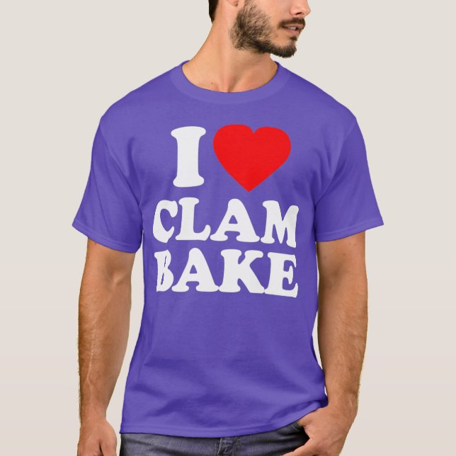 Clam Bake Kärlek Heart Funny T Shirt (Framsida)