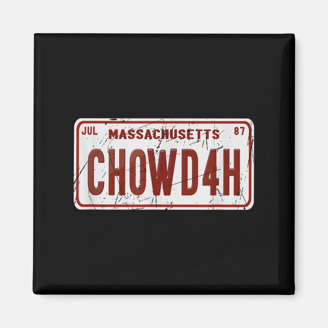 Clam Chowder Boston Accent Chowdah Funny  Magnet (Framsidan)