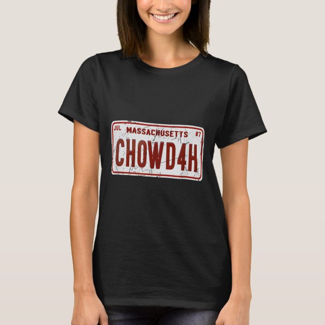 Clam Chowder Boston Accent Chowdah Funny  T Shirt (Framsida)