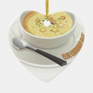 Clam Chowder Day - utvärderingsdag Julgransprydnad Keramik