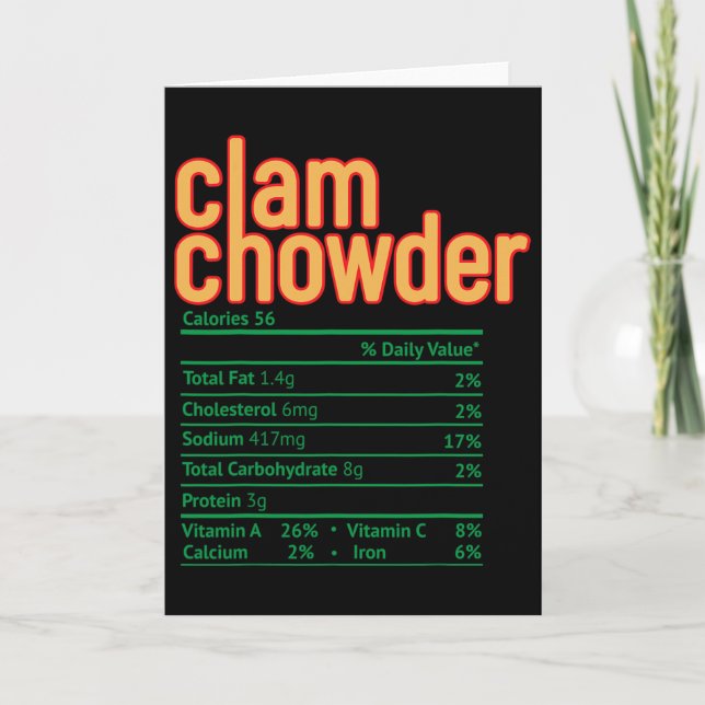 Clam Chowder Näringsfakta Rolig Thanksgiving Ch Kort (Framsida)