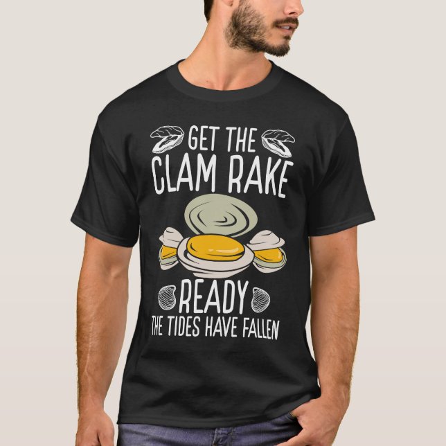 Clam Gräver Hämta redot Clam Rake Digger Clammi T Shirt (Framsida)