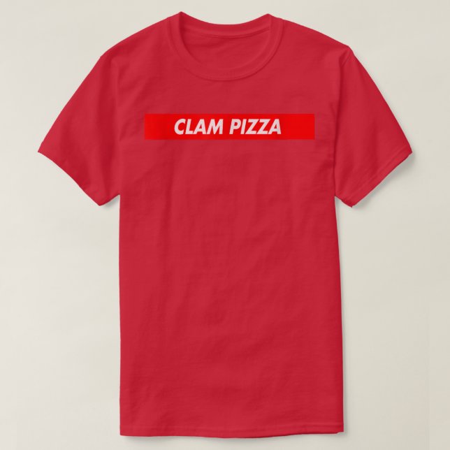 Clam Pizza Red Box Logotyp Funny T-Shirt (Design framsida)