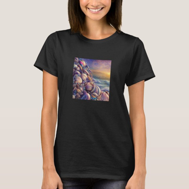 Clam Seashell Shell Collector Beach Ocean Coastal  T Shirt (Framsida)