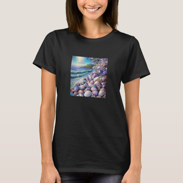 Clam Seashell Shell Collector Beach Ocean Coastal  T Shirt (Framsida)