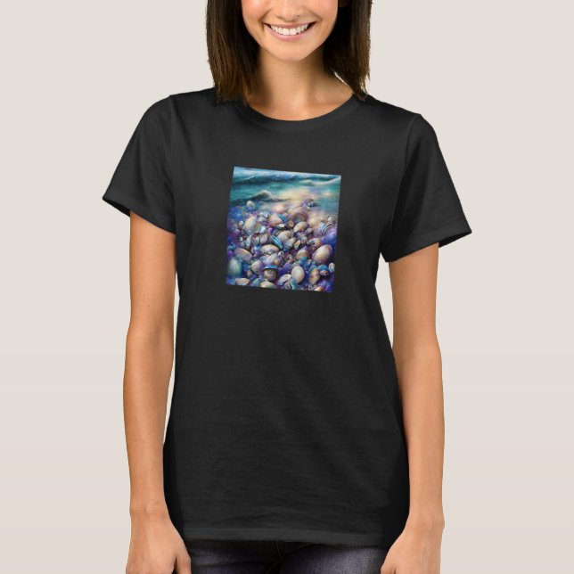 Clam Seashell Snäcka Collector Beach Ocean Coastal T Shirt (Framsida)