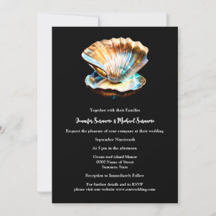 Clam snäcka iridescent glyssning Havssäsong Inbjudningar