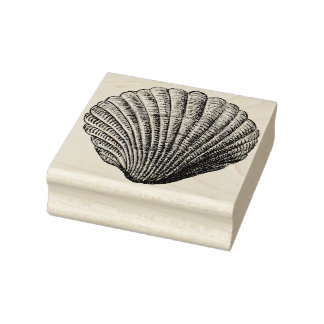 Clam Snäcka Vintage Rubber Art Frimärke Stämpel
