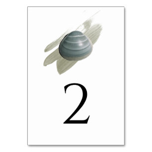Clam Watercolor Stroke Bröllop Bordsnummer