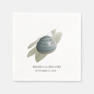 Clam Watercolor Stroke Bröllop Pappersservett