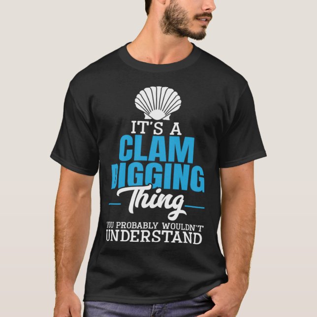 Clamming Sea Shell Collecting Clam Digging Razor C T Shirt (Framsida)