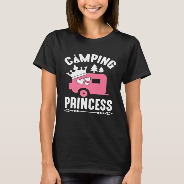 Clamping Princess Cute Campfire T Shirt (Framsida)