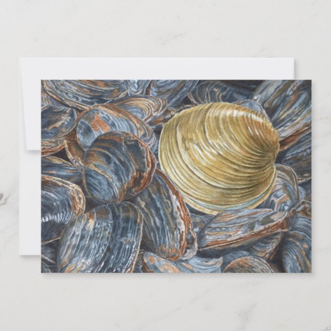 Clams and Quahog Art Postcard Inbjudningar (Framsida)