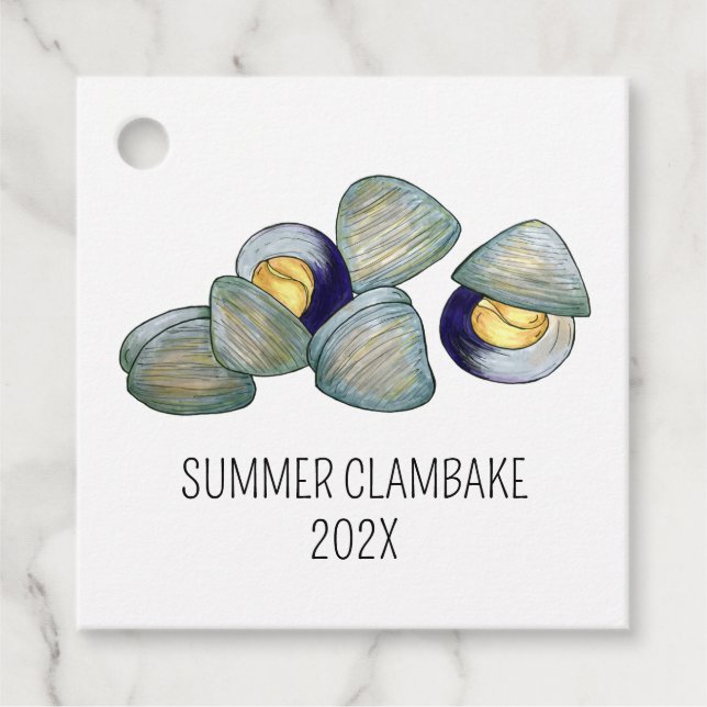 Clams Clambake Rhode island New England Seafood Gåvor Etiketter (Framsida)