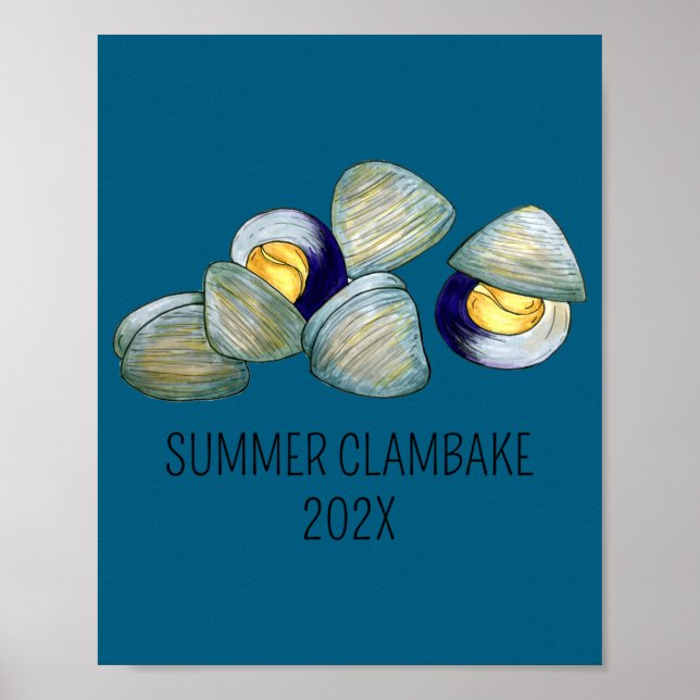 Clams Clambake Rhode Island New England Seafood  Poster (Framsidan)