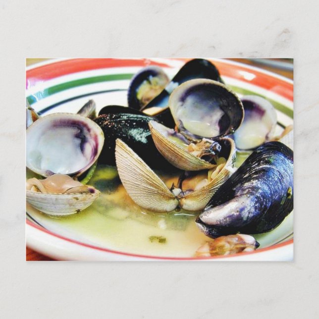 Clams Muscles Shellfish Food Vykort (Framsida)