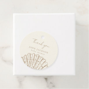 Clamshell Elegant Baby Shower Gåvor Etiketter