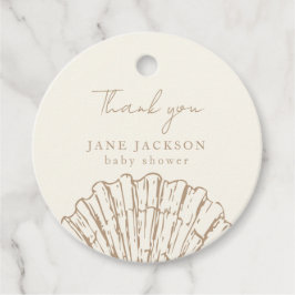 Clamshell Elegant Baby Shower Gåvor Etiketter