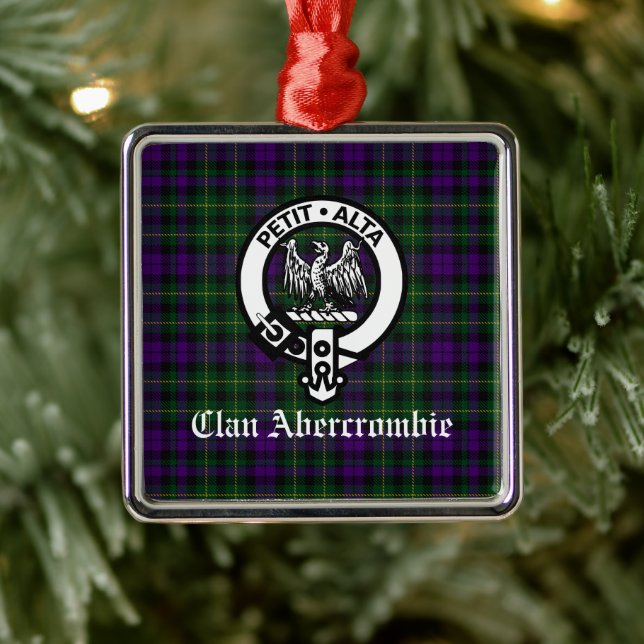 Clan Abercrombie-kröningsmärke & Tartan Julgransprydnad Metall (Träd)