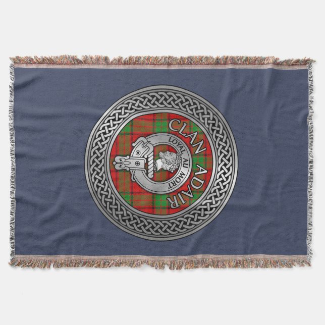 Clan Adair-krön och tartan knut Filt (Framsidan)