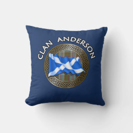 Clan Anderson Tartan Knut & Flagga Kudde