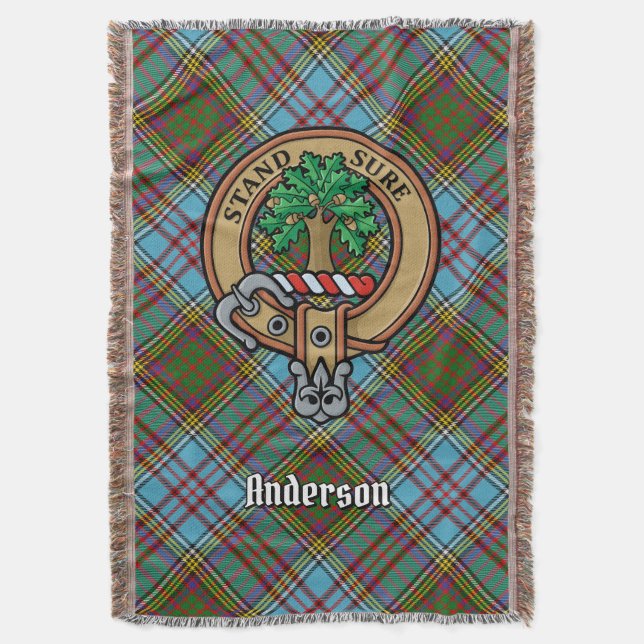 Clan Anderson-vapen över tartan Filt (Framsidan Vertikal)
