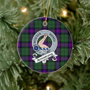 Clan Armstrong Modern Badge Tartan Rutmönster Julgransprydnad Keramik
