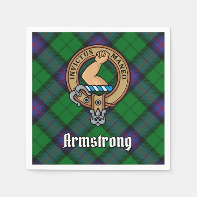 Clan Armstrong vapen över tartan Pappersservett (Framsidan)