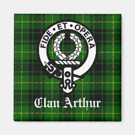 Clan Arthur Crest-märke & Tartan Magnet