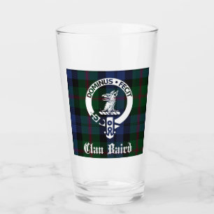 Clan Baird Crest-märke & Tartan Glaskopp