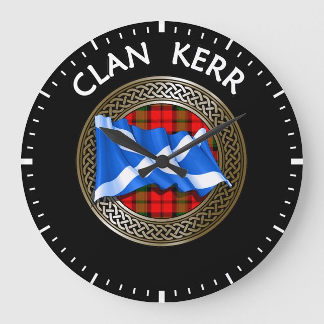 Clan Baird-tartan knut & flagga Stor Klocka (Framsida)