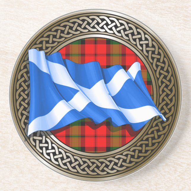 Clan Baird Tartan Knut & Flagga Underlägg (Framsidan)