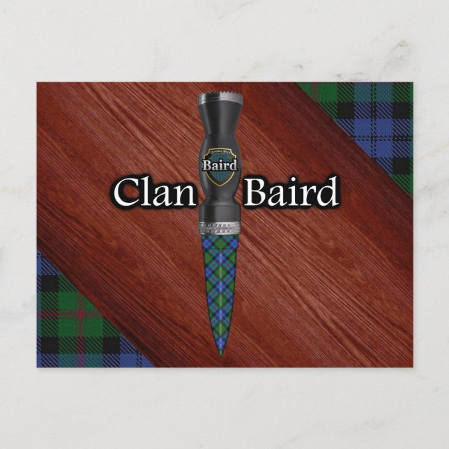 Clan Baird Tartan Sgian Dubh-blad Vykort (Framsida)