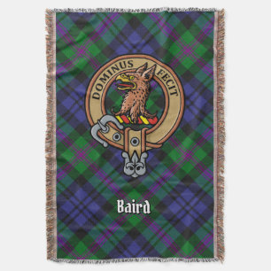 Clan Baird-vapen över tartan Filt