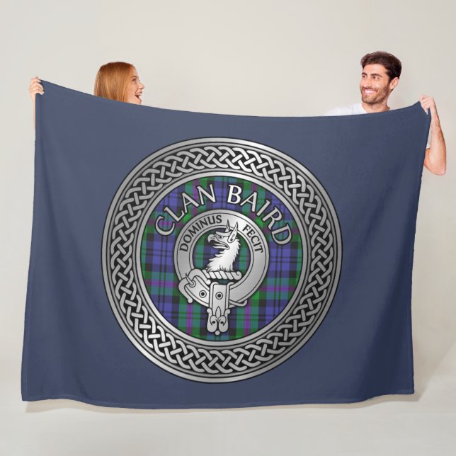 Clan Baird vapen & tartan knut Fleecefilt (På plats)