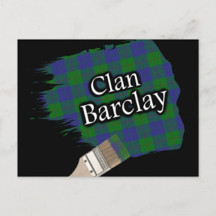 Clan Barclay skotsk tartan pensel Vykort