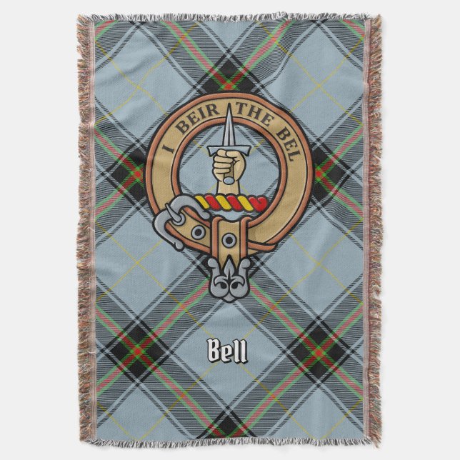 Clan Bell-vapen över tartan Filt (Framsidan Vertikal)