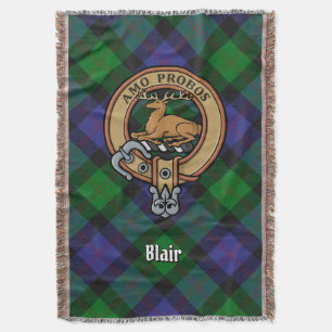 Clan Blair-vapen över tartan Filt
