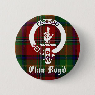 Clan Boyd Crest-märke och tartan Knapp