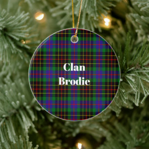 Clan Brodie Jakt Tartan Julgransprydnad Keramik