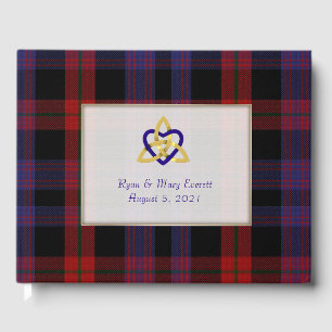 Clan Brown Plaid Celtic Heart Bröllop 1 Gästböcker