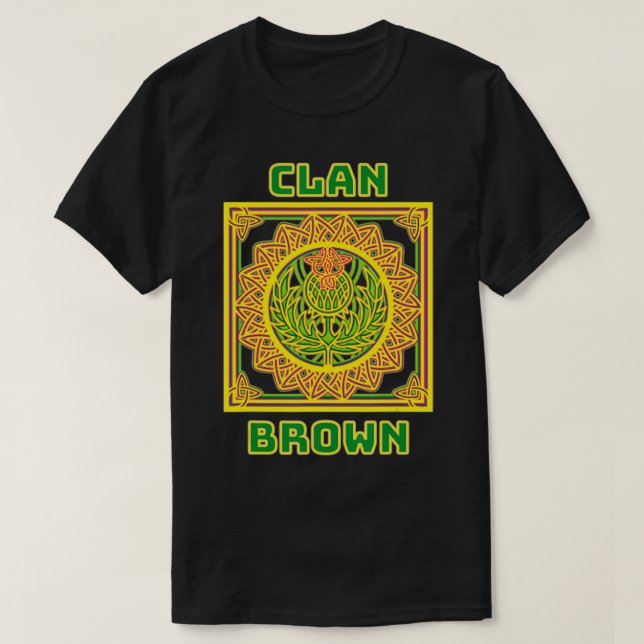 Clan Brown Scottish Celtic Thistle  T Shirt (Design framsida)