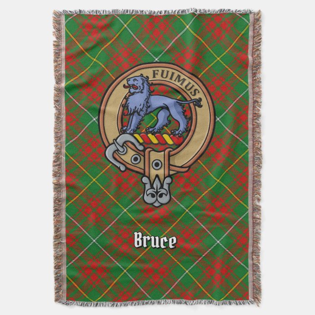 Clan Bruce vapen över jakt-tartan Filt (Framsidan Vertikal)