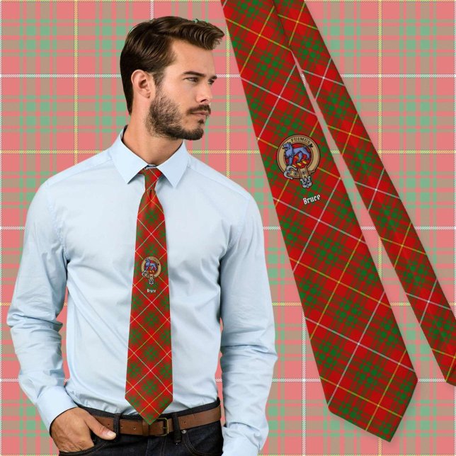 Clan Bruce-vapen över tartan Slips (Skapare uppladdad)