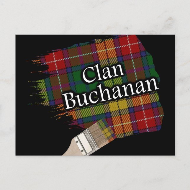Clan Buchanan Skotsk Tartan Målarpensel Vykort (Framsida)