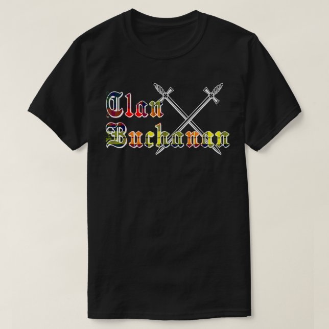 Clan Buchanan surname last name Scottish Tartan  T Shirt (Design framsida)
