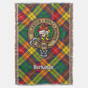 Clan Buchanan-vapen över tartan Filt